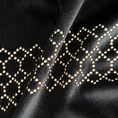 DIVA LINE Zasłona z welwetu zdobiona pasem geometrycznego wzoru z drobnych jasnozłotych dżetów - 140 x 270 cm - czarny 6
