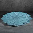 Patera ceramiczna ALANI z geometrycznymi wytłoczeniami - 33 x 33 x 4 cm - niebieski 1