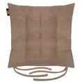 ADORE dwustronna welurowa poduszka siedziskowa na krzesło z dziewięcioma pikowaniami, gramatura 195 g/m2 - 40 x 40 x 6 cm - brązowy 2