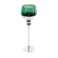 Świecznik bankietowy szklany CLOE na wysmukłej nóżce srebrno-zielony - ∅ 12 x 40 cm - biały 1