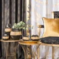 Wazon dekoracyjny zdobiony złotymi kryształkami - 21 x 11 x 21 cm - czarny 3