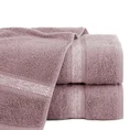 Ręcznik ALTEA z bordiurą z melanżowym pasem w stylu eko - 100 x 150 cm - pudrowy róż 1