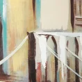 Obraz BRIDGE miejski pejzaż ręcznie malowany na płótnie - 120 x 80 cm - turkusowy 2