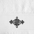 Ręcznik z bordiurą zdobioną ornamentowym haftem - 50 x 90 cm - biały 2