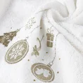 Ręcznik świąteczny SANTA 19 bawełniany z haftem z ozdobami świątecznymi - 50 x 90 cm - biały 4