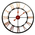 Dekoracyjny zegar ścienny w stylu vinatage z metalu - 70 x 5 x 70 cm - czarny 1