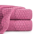 Ręcznik z bordiurą w groszki - 50 x 90 cm - różowy 1