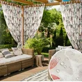 Zasłona GARDEN do ogrodu i na taras, z tkaniny wodoodpornej z motywem roślinnym na szelkach zapinanych na rzepy - 155 x 220 cm - biały 1
