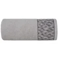 Ręcznik KIARA z żakardową bordiurą przetykaną błyszczącą nicią - 50 x 90 cm - stalowy 3