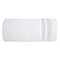 Ręcznik ALLY z bordiurą w pasy przetykany kontrastującą nicią miękki i puszysty, zero twist - 50 x 90 cm - biały 3