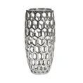 Ceramiczny wazon o geometrycznym ażurowym wzorze - ∅ 13 x 27 cm - srebrny 1