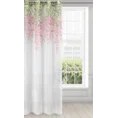 Dekoracja okienna JULIETA z matowej etaminy z kwiatowym motywem - 140 x 250 cm - biały 2