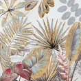 Obraz AMAZON ręcznie malowany na płótnie egzotyczne liście ze złocistymi akcentami - 60 x 60 cm - złoty 1