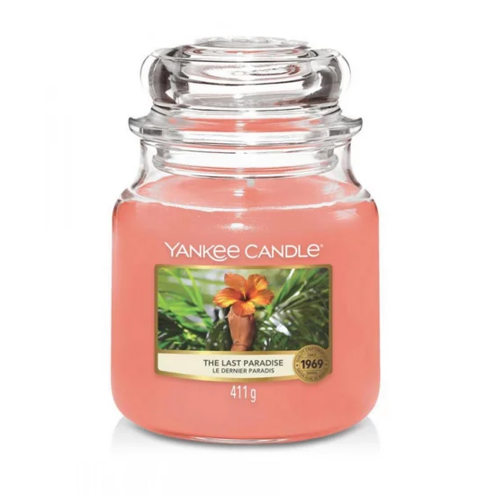 YANKEE CANDLE - Średnia świeca zapachowa w słoiku - The Last Paradise - ∅ 11 x 13 cm - pomarańczowy