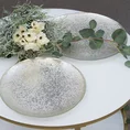Patera dekoracyjna ze szkła artystycznego okrągła w srebrne cętki - ∅ 28 x 3 cm - srebrny 8
