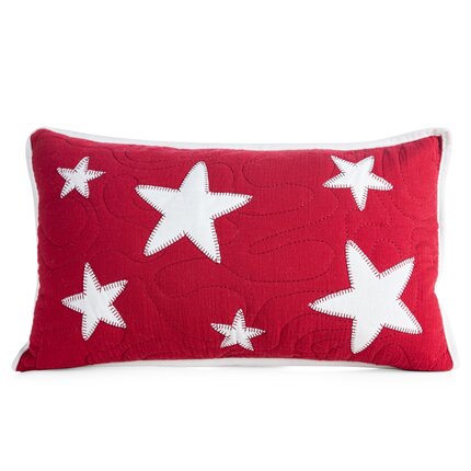 Poszewka świątecza z pikowaniem i aplikacją w postaci gwiazdek 30 x 50 cm czerwony,biały