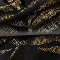 Zasłona ELENA z miękkiego welwetu ze złotym nadrukiem liści - 140 x 250 cm - czarny 6