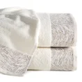 Ręcznik RUBI z żakardową bordiurą z przecieranym wzorem z dodatkiem błyszczącej nici - 50 x 90 cm - kremowy 1