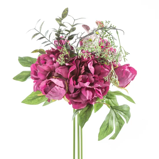 PIWONIE - PEONIE bukiet, kwiat sztuczny dekoracyjny - ∅ 10 x 30 cm - fioletowy