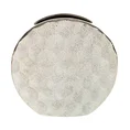 Wazon ceramiczny MILA z wytłaczanym geometrycznym wzorem - 26 x 8 x 25 cm - szampański 1