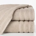 Ręcznik VITO z bawełny podkreślony żakardowymi paskami - 50 x 90 cm - beżowy 1