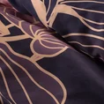 EUROFIRANY PREMIUM Komplet pościeli z naturalnej tkaniny z włóknem lyocell o jedwabistym dotyku z motywem roślinnym - 220 x 200 cm - ciemnofioletowy 5
