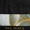 EVA MINGE Ręcznik SELENA z puszystej bawełny z bordiurą zdobioną designerskim nadrukiem - 50 x 90 cm - czarny 2