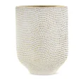 Wazon ceramiczny VERDA  z drobnym wytłaczanym wzorem - 21 x 8 x 27 cm - biały 1