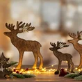 Figurka świąteczna  drewniany renifer w stylu eko - 25 x 5 x 33 cm - brązowy 2