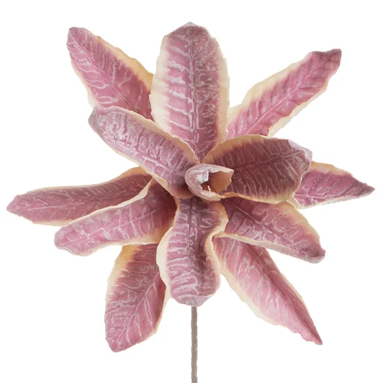LIŚCIE AGAWY, kwiat sztuczny dekoracyjny z pianki plastycznej - dł. 70 cm dł. z liśćmi 20 cm śr. 36 cm - różowy