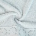 Ręcznik z żakardową bordiurą zdobioną drobnymi kwiatuszkami - 50 x 90 cm - srebrny 5