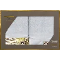 EWA MINGE Komplet ręczników CECIL w eleganckim opakowaniu, idealne na prezent! - 2 szt. 70 x 140 cm - srebrny 4