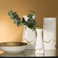 Wazon ceramiczny biało-złoty - 20 x 12 x 38 cm - biały 7