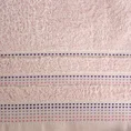 Ręcznik POLA z żakardową bordiurą zdobioną stebnowaniem - 50 x 90 cm - różowy 2