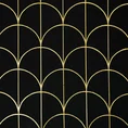 Zasłona zdobiona złotym nadrukiem w stylu art deco - 140 x 250 cm - czarny 9