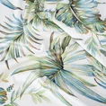 Zasłona z miękkiego welwetu z nadrukiem egzotycznych cieniowanych liści na białym tle - 140 x 250 cm - zielony 6
