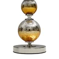 Lampa stołowa SABRINA na szklanej podstawie z miodowego szkła z welwetowym abażurem - ∅ 30 x 65 cm - złoty 4