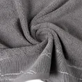 Ręcznik METALIC z  żakardową bordiurą z motywem liści bananowca wykonanym  srebrną nicią - 30 x 50 cm - stalowy 4