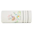 Ręcznik BABY z kapturkiem i naszywaną aplikacją z kolorową krówką - 75 x 75 cm - biały 3