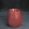 Świecznik ceramiczny SENA z wytłaczanym wzorem - ∅ 12 x 12 cm - różowy 1