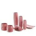Patera ceramiczna SENA z wytłaczanym wzorem prostokątna - 35 x 20 x 6 cm - różowy 2