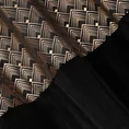 Zasłona ELEN z welwetu z ozdobnym pasem z jasnozłotym nadrukiem geometrycznym w górnej części - 140 x 250 cm - czarny 10