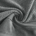 Puszysty ręcznik JESSI z fakturą wytłaczanej krateczki i welurową bordiurą - 50 x 90 cm - stalowy 5