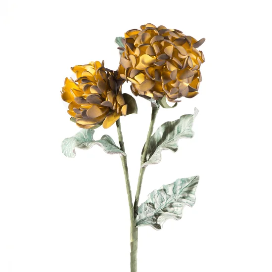 CHRYZANTEMA sztuczny kwiat dekoracyjny z pianki - ∅ 18 x 73 cm - żółty