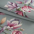 Obrus gobelinowy zdobiony motywem kwiatów magnolii - 100 x 100 cm - popielaty 4