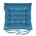 Dwustronna welwetowa poduszka siedziskowa na krzesło z szesnastoma pikowaniami, gramatura 260 g/m2 - 40 x 40 x 6 cm - ciemnoniebieski 2