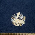 Ręcznik  PALMS bawełniany z haftowaną bordiurą w egzotyczne liście - 50 x 90 cm - granatowy 2
