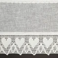 Zazdrostka z etaminy zdobionej szeroką koronką, styl rustykalny - 150 x 60 cm - kremowy 6