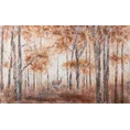 Obraz  BACKWOODS ręcznie malowany na płótnie jesienny pejzaż leśny - 100 x 60 cm - brązowy 1