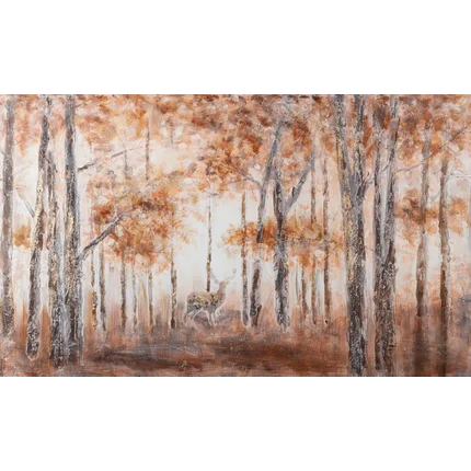 Obraz BACKWOODS ręcznie malowany na płótnie jesienny pejzaż leśny Obraz BACKWOODS ręcznie malowany na płótnie jesienny pejzaż leśny - 100 x 60 cm